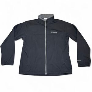 Columbia Men’s Large Softshell Jacket Black Full Zip Omni-Shield Outdoor Coat